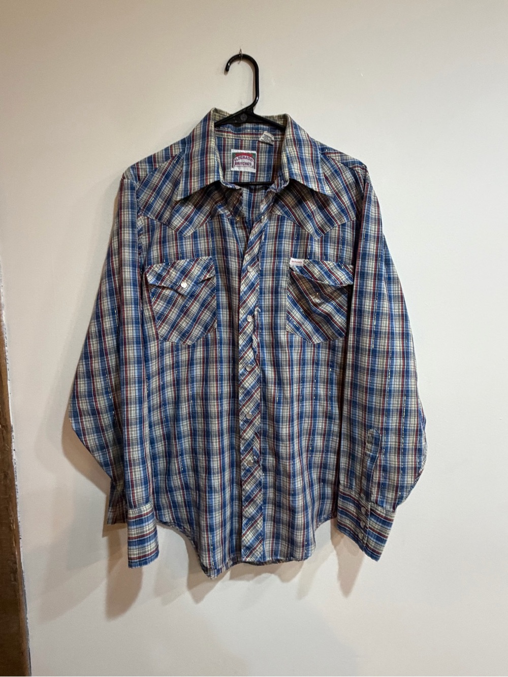Vintage 90s Classic Plaid Western Shirt - Blue Multi